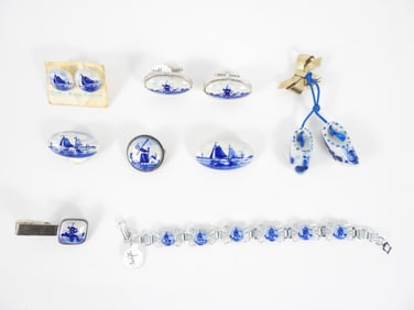 Estate Collection of Delft & Other Costume Jewelry