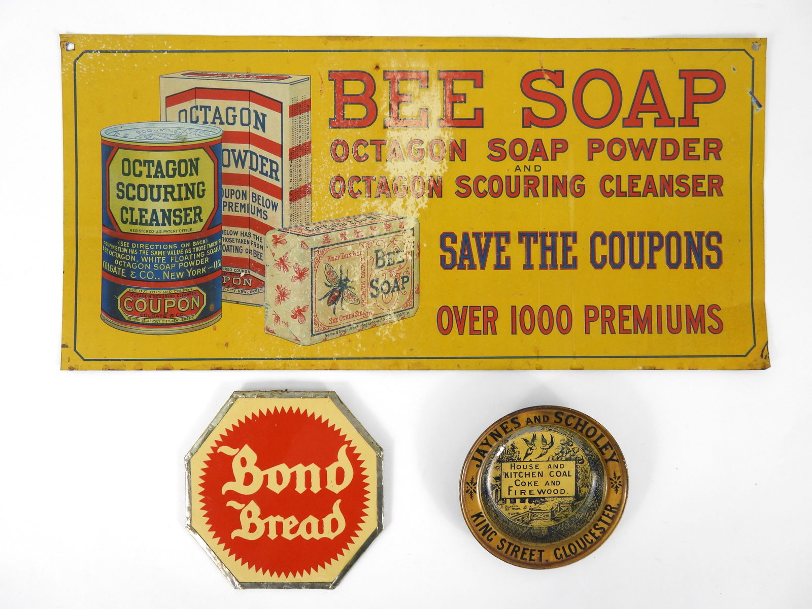 3PC Vintage Advertising Signs & Ashtray (1 of 4)