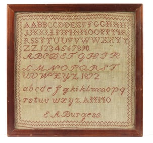 19C Alphabet Practice Embroidered Sampler