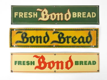 3PC Vintage Bond Bread Advertising Signs