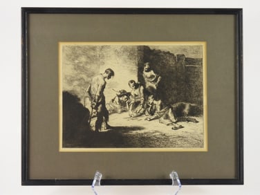 Francisco Lameyer Berenguer Card Players Etching