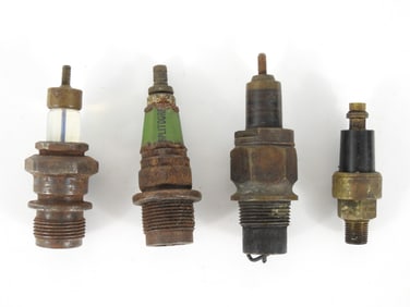 Group of Glass Top Antique Automobile Spark Plugs