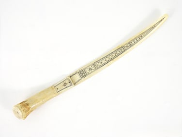 Antique Engraved Antler Letter Opener