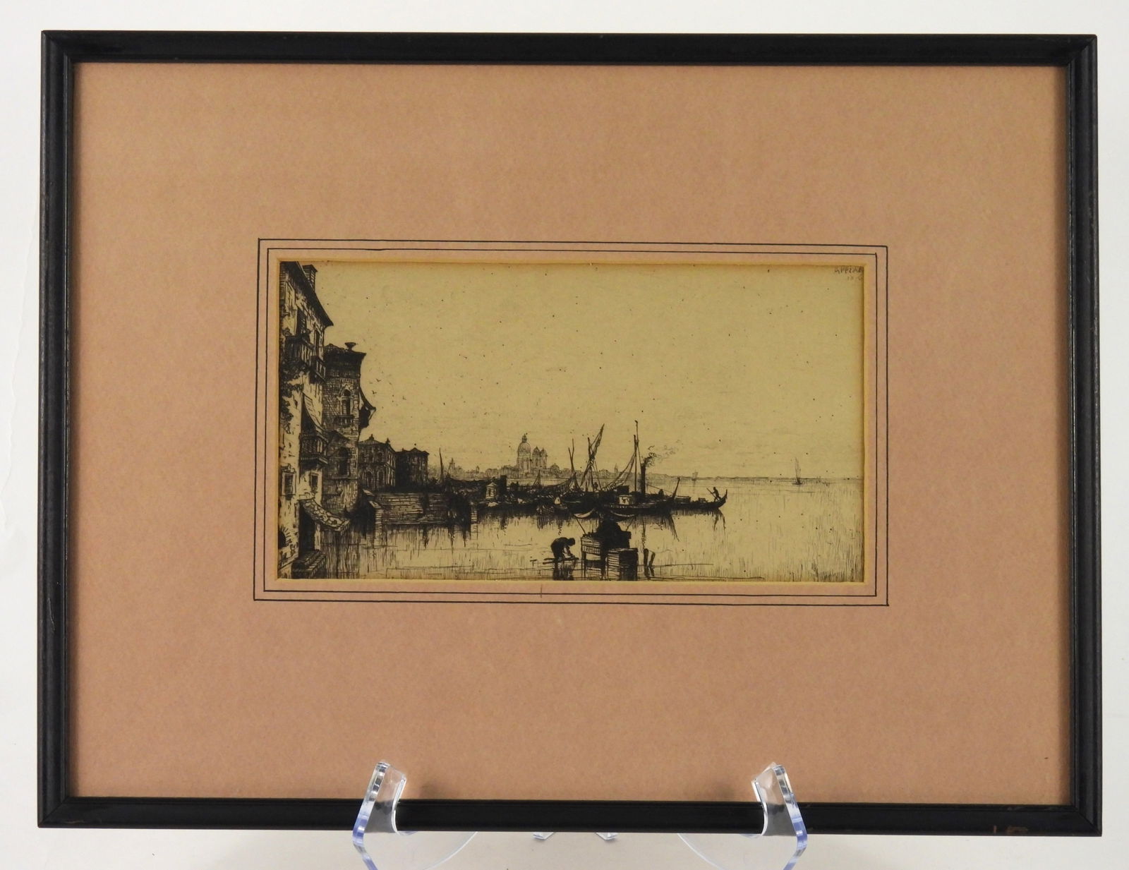Adolphe Appian Venetian Dock Etching (1 of 4)