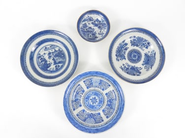 4PC Chinese Export Nanking Porcelain Plates