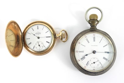 2PC C.1900 Waltham & Elgin Pocket Watches