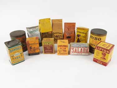 13PC Vintage Tea & Coffee Packaging