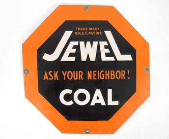 Jewel Coal Octagon Porcelain Sign