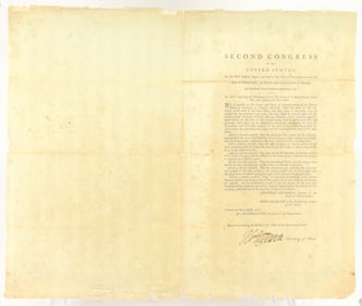 Thomas Jefferson Signed Congressional Act 1792