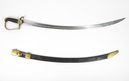 Brass Hilted Militia Sword and Scabbard