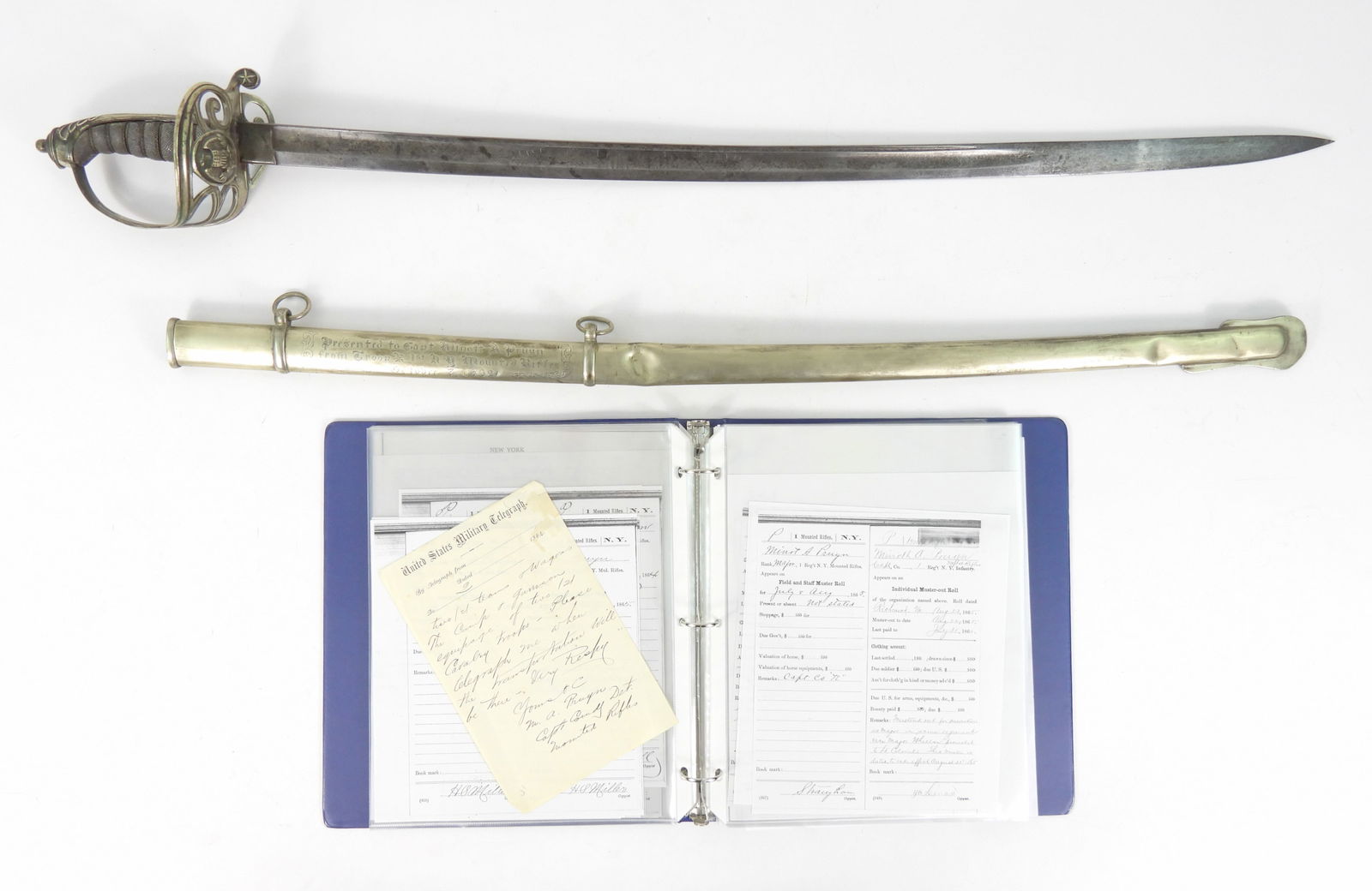 Presentation Sword of Capt. Minott Pruyn 1st NYMR (1 of 14)