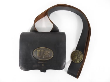 Civil War Model 1864 Cartridge Box and Strap