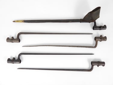 Group of Five Civil War-era Socket Bayonets