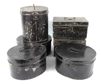 Group of Japanned Tin USN Epaulet Cases