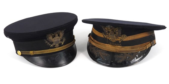 Two 1902 Virginia Officer's Visor Caps