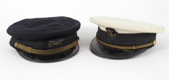 Two USN Visor Caps