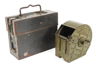 WWI German 08/15 Drum Magazine and Ammo Can