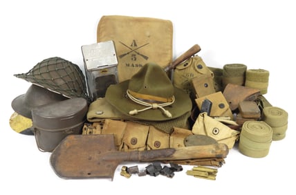 Group of WWI and WWII Gear