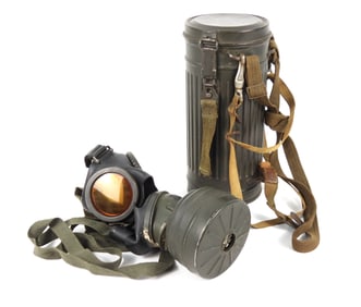 WWII German Gas Mask and Canister