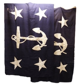 Two US Secretary of the Navy Ships Flags