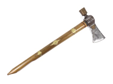 Inlaid and Engraved Pipe Tomahawk by W. Buchele