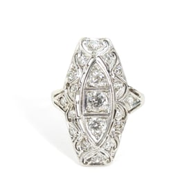 Lady's Art Deco Platinum & Diamond Ring