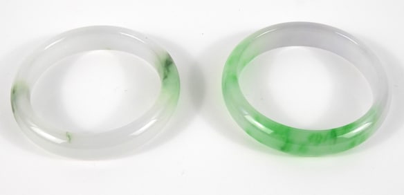 PR Chinese Lavender & Green Jade Bracelets