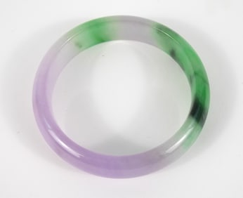 Chinese Lavender & Green Jade Bracelets