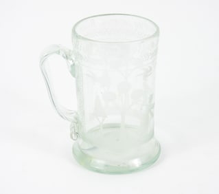 Early Engraved Blown Glass Mug