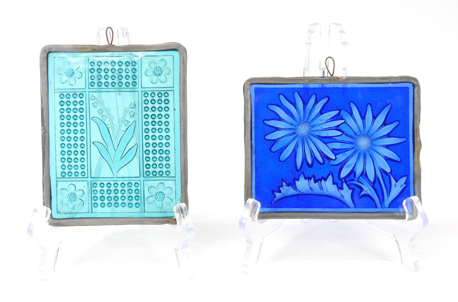 2PC Large American Pressed Glass Window Tiles (1 of 5)