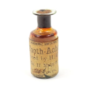 Early Small Labeled Tooth Ache Dentist Bottle