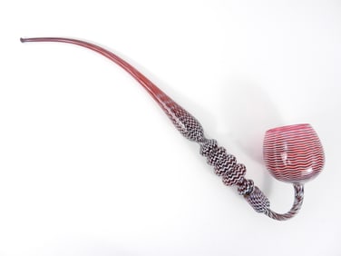 Antique Large Cranberry Glass Pipe
