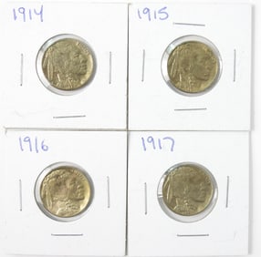 4PC High Grade Buffalo Nickels
