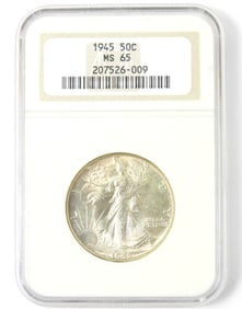 1945 Half Dollar Walking Liberty NGC MS65