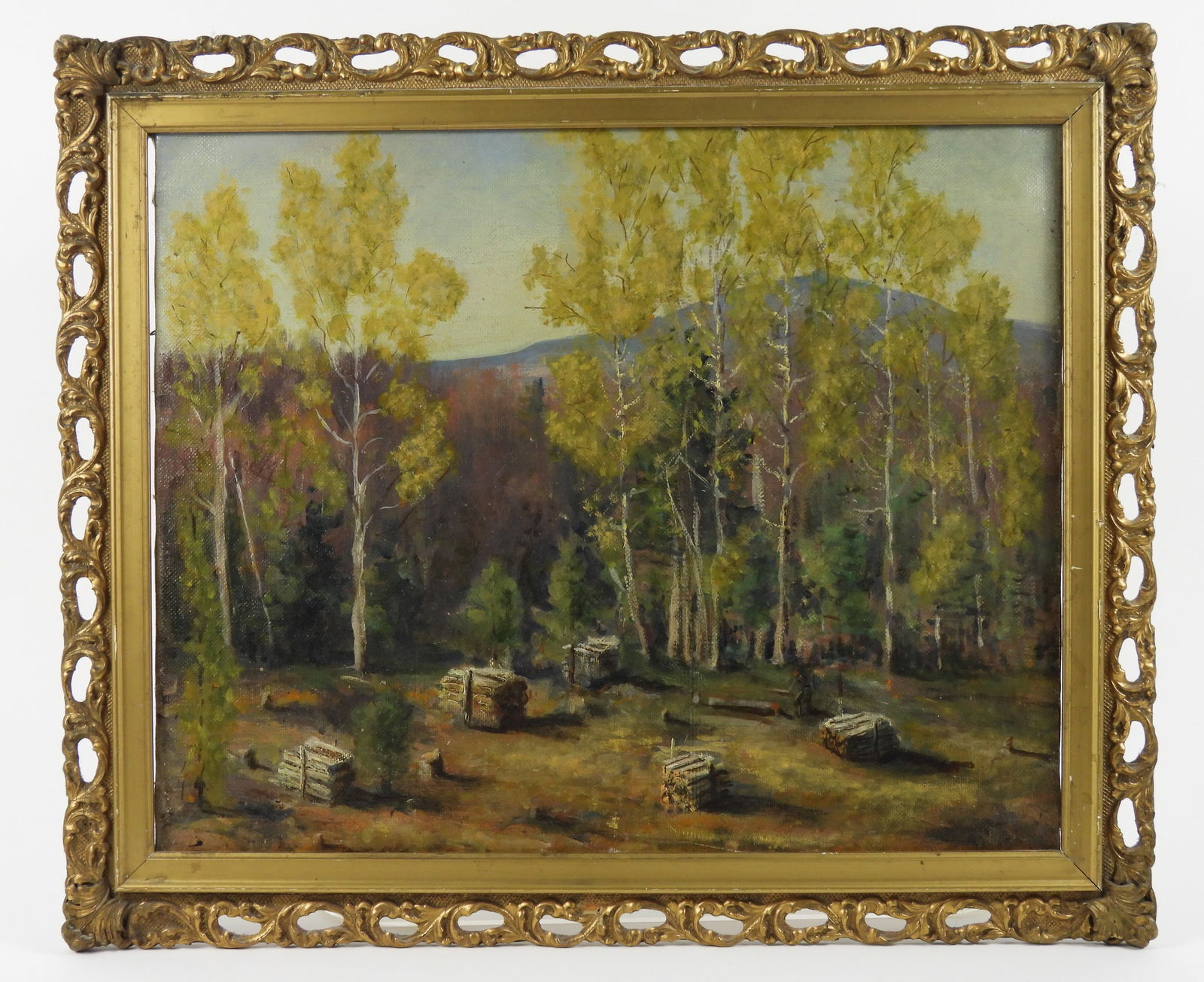 American School Woodsman Forest Landscape Painting (1 of 5)