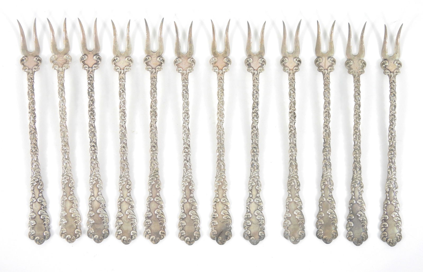12PC R Wallace & Sons Sterling Silver Oyster Forks (1 of 5)