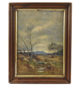 American School Meadow Landscape Painting
