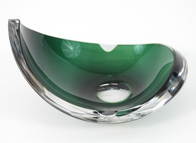 MCM Green Art Glass Ashtray