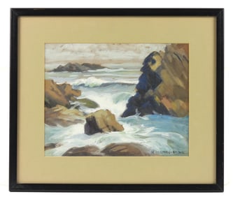 Mae Bennett-Brown Seascape WC Painting