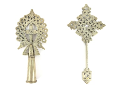 2PC Ethiopian Coptic & Processional Crosses