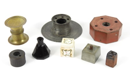 8PC Assorted Antique Inkwells