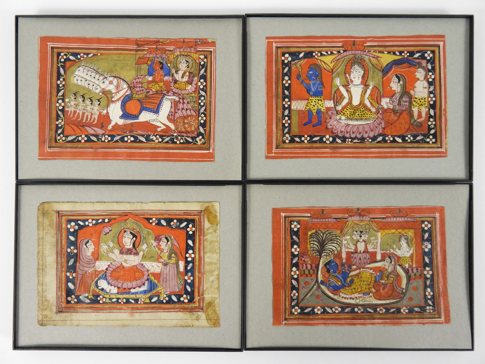 4PC Indian Miniature Paintings (1 of 5)