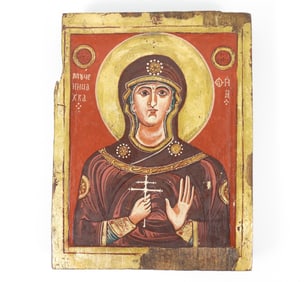 19C Russian Orthodox Saint Juliana Icon Painting