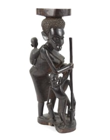 African Carved Wood Mother & Children Sculpture