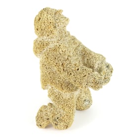 Carved Petrified Whale Bone Sculpture