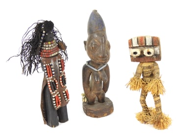 3PC African Carved Wood Figural Sculptures