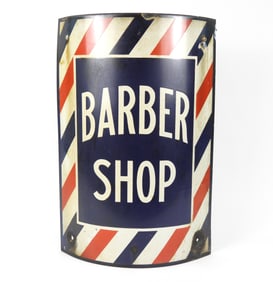 Vintage Barber Shop Enamel Sign
