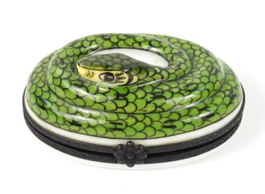 Limoges Snake Porcelain Pill Box