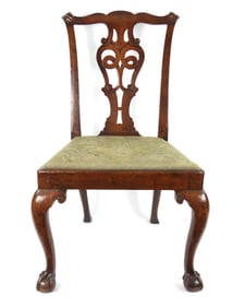 18C Chippendale Side Chair Ball & Claw Foot