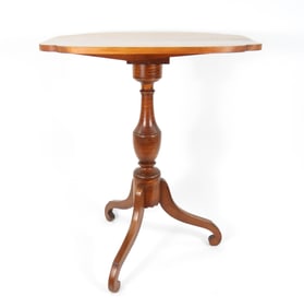 Early 19C Tilt Top Candle Stand Table